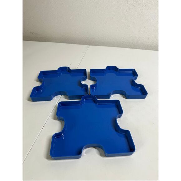 Ravensburger Puzzle Sort & Go Puzzle Pieces Sorting Trays Set of 3 Stacking Blue - Picture 3 of 6